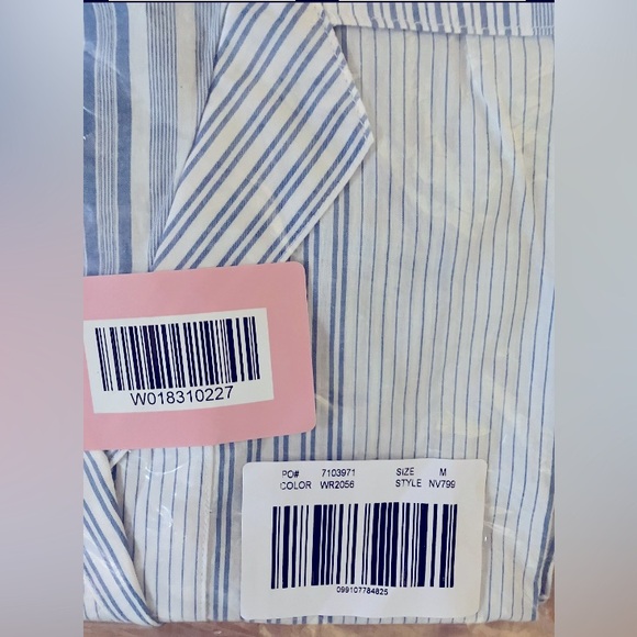 Madewell Blue and White Striped Collared Top- Size - Medium - Picture 5 of 6